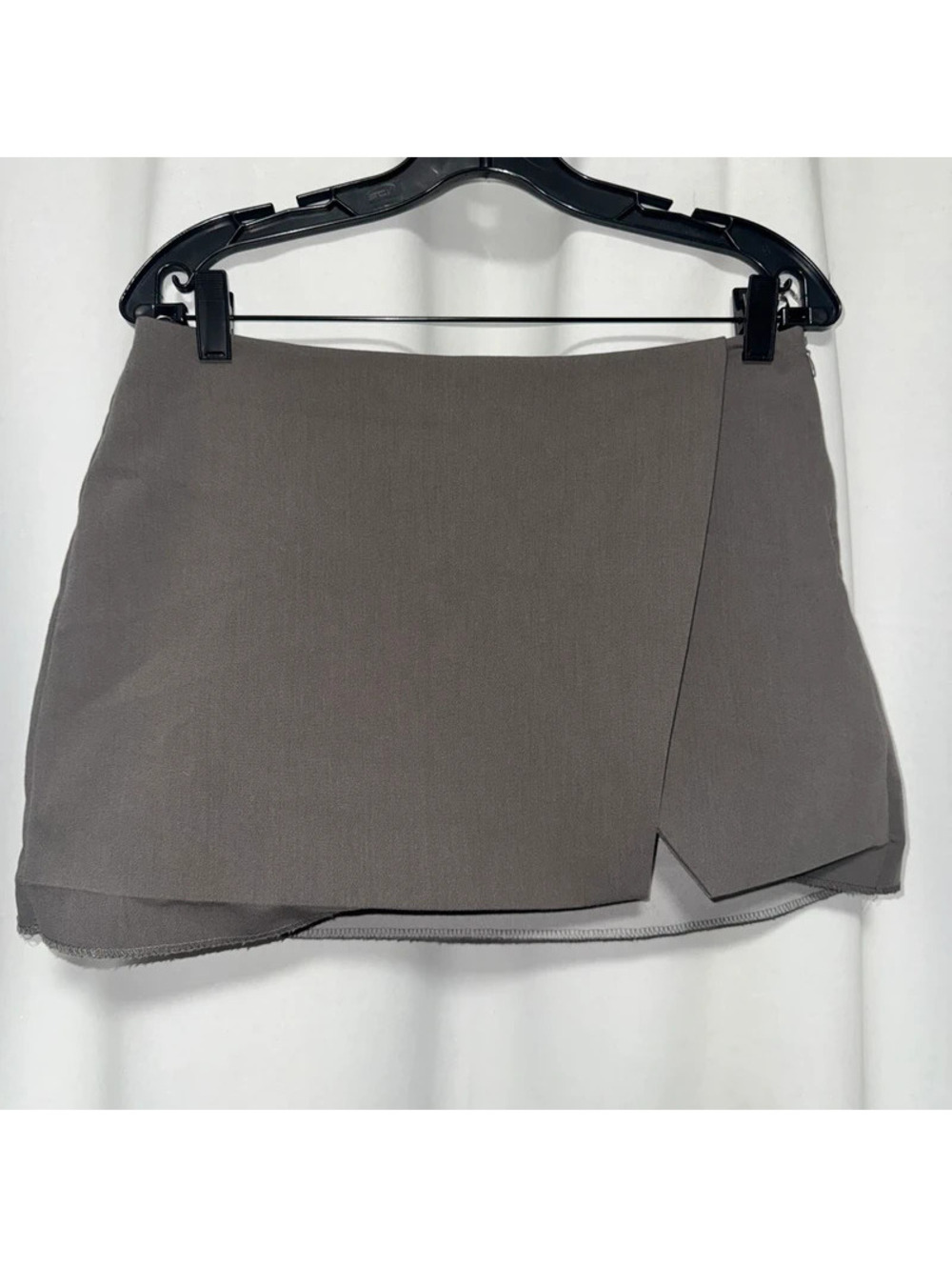 Zara grey asymmetrical skort, featuring a wrap-front design